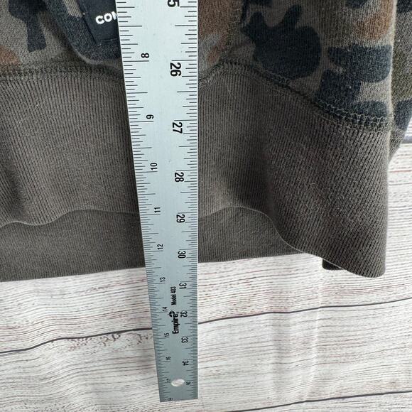 Converse Camouflage Embroidered Hoodie Sweatshirt Mens XL Green Black - Picture 12 of 16